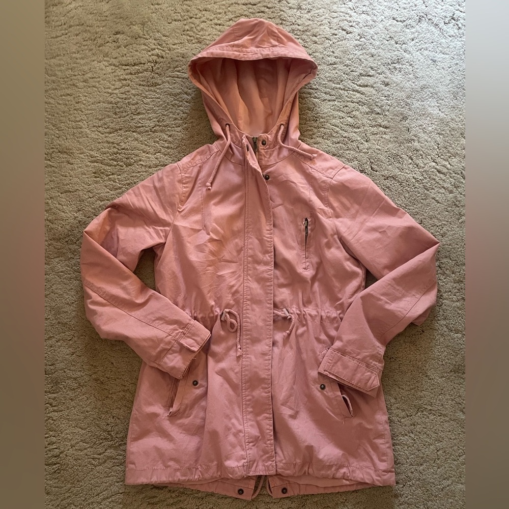 Ambiance Blush Pink Utility Jacket with Hood
